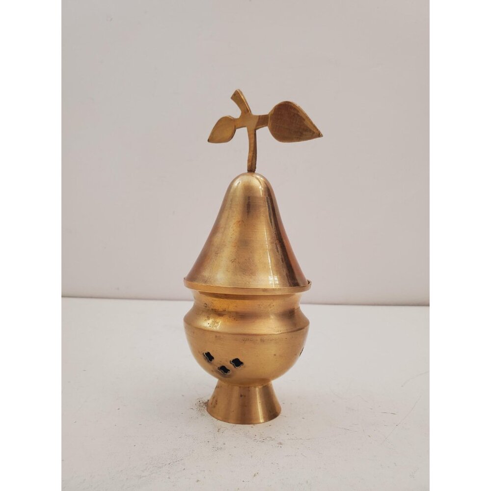 Vintage Brass Stick/Cone Incense Burner small burner with lid, made in india - Picture 3 of 10
